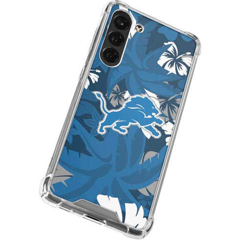 NFL Detroit Lions Tropical Print Galaxy S24 FE Clear Case